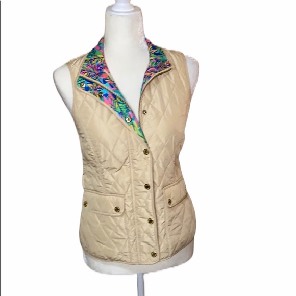 Lilly Pulitzer Jackets & Blazers - Lily Pulitzer Quilted tan Vest